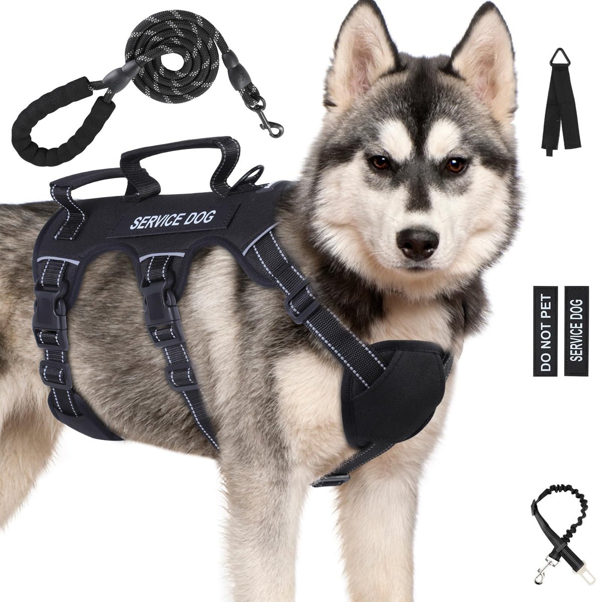Yungaspy escape-proof dog harness front view shows secure fit and control
