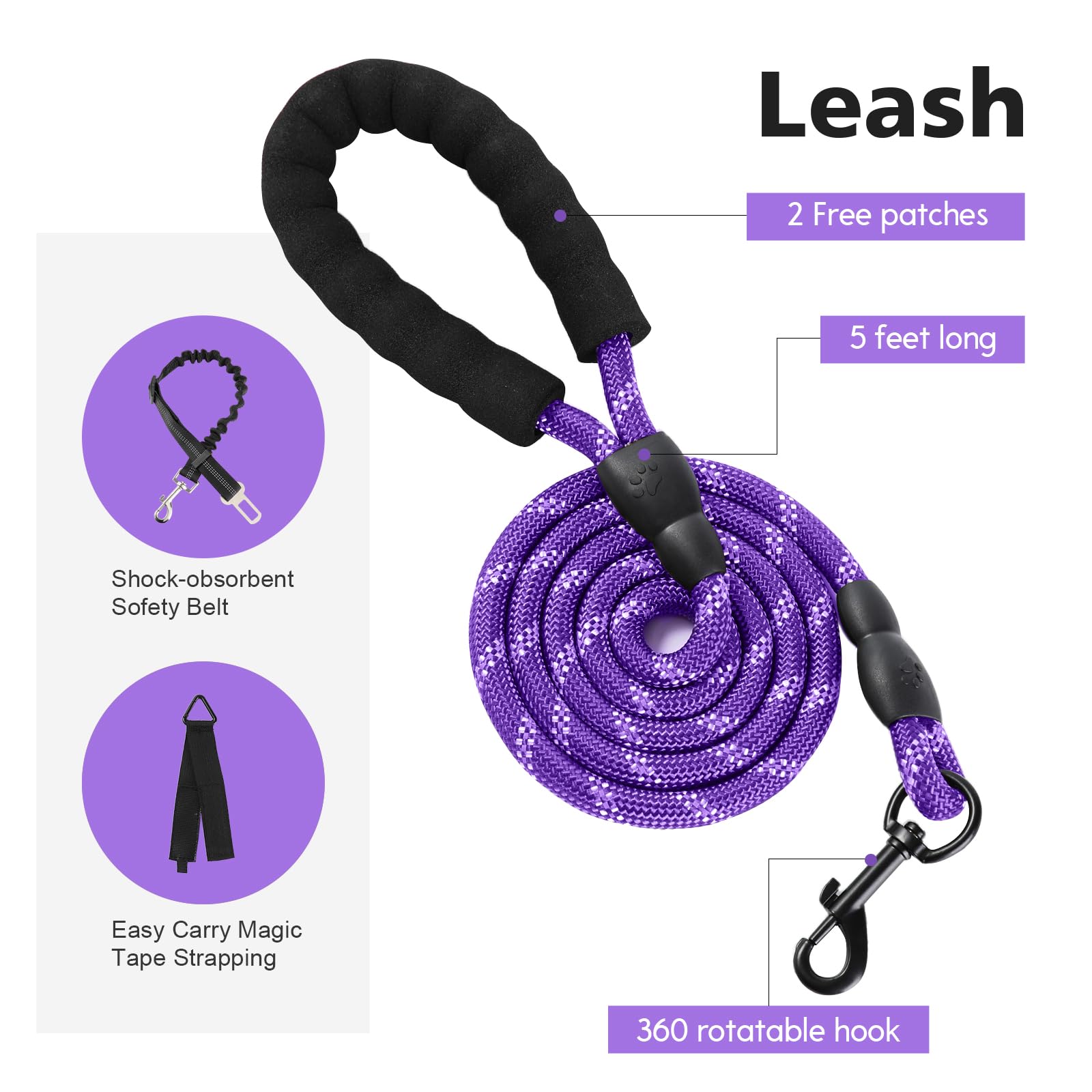 Yungaspy durable nylon harness purple emphasizes long-lasting durability