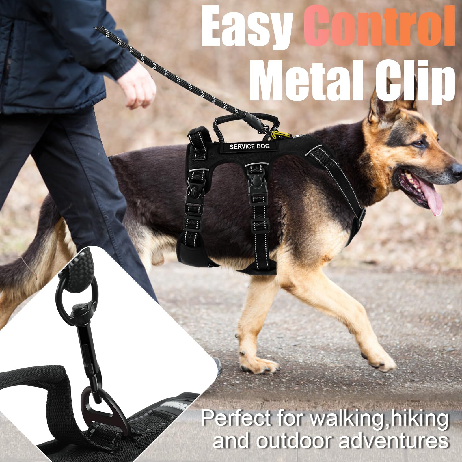 Yungaspy harness with two back handles for quick control and assistance