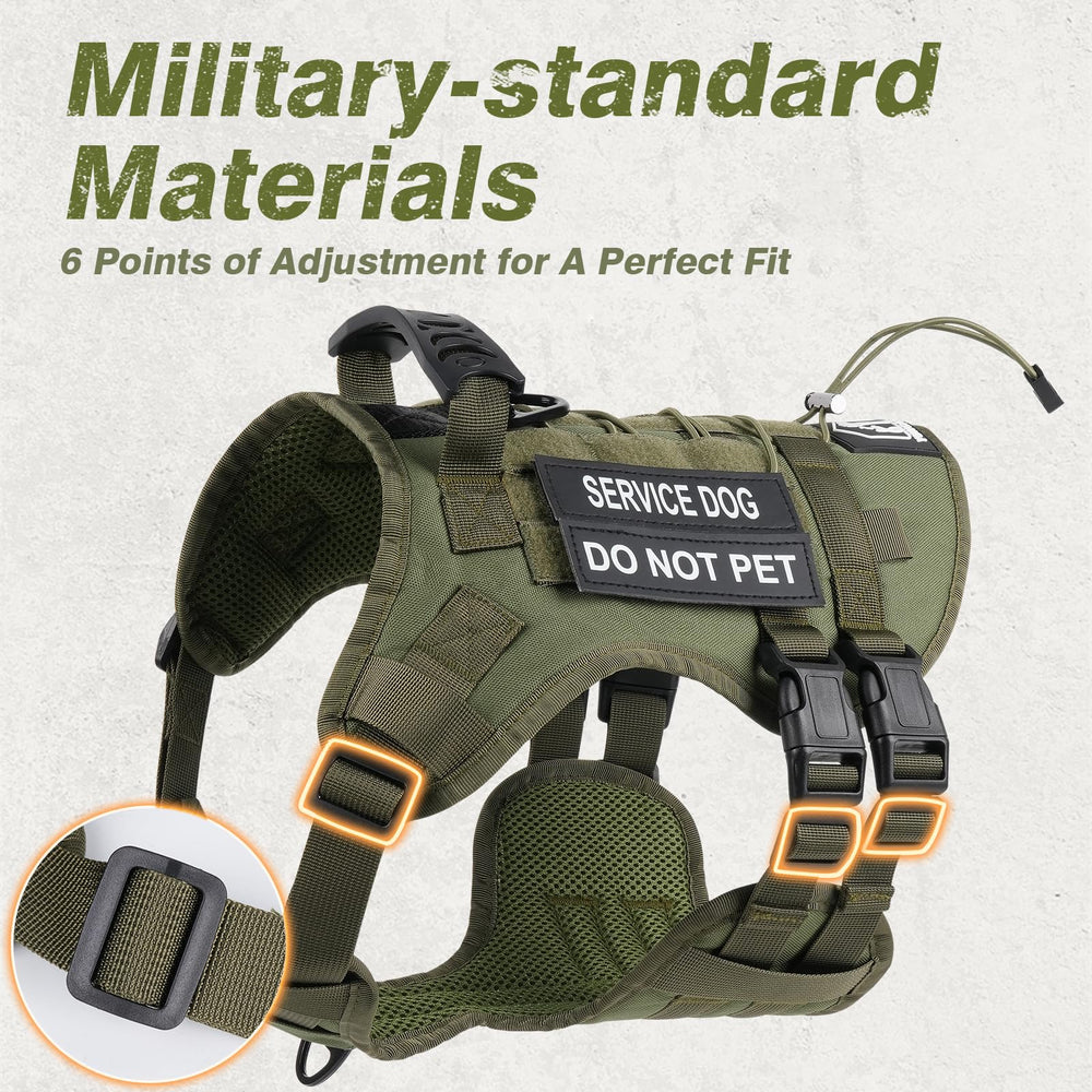 Yungaspy No Pull Tactical Harness featuring reinforced top handle for vehicle entry.