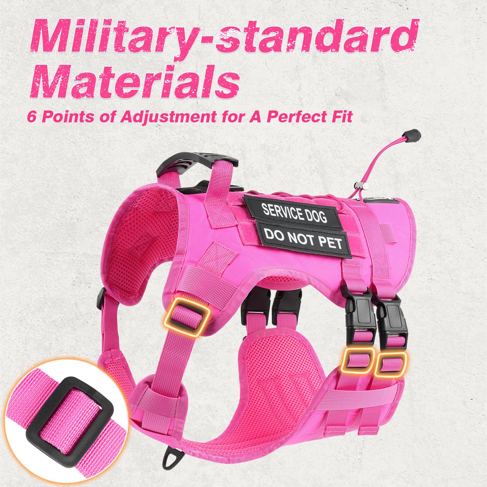 Yungaspy No Pull pink handle close-up shows reinforced grab point for easy exits