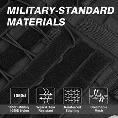 Yungaspy No Pull Tactical Harness with Molle panels on sides for extra gear and water bottles