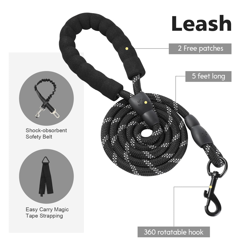 Dual leash attachment points offer safe front or back clipping.