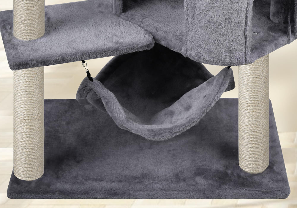 YUNIQUE cat tree premium faux fur adds soft inviting texture