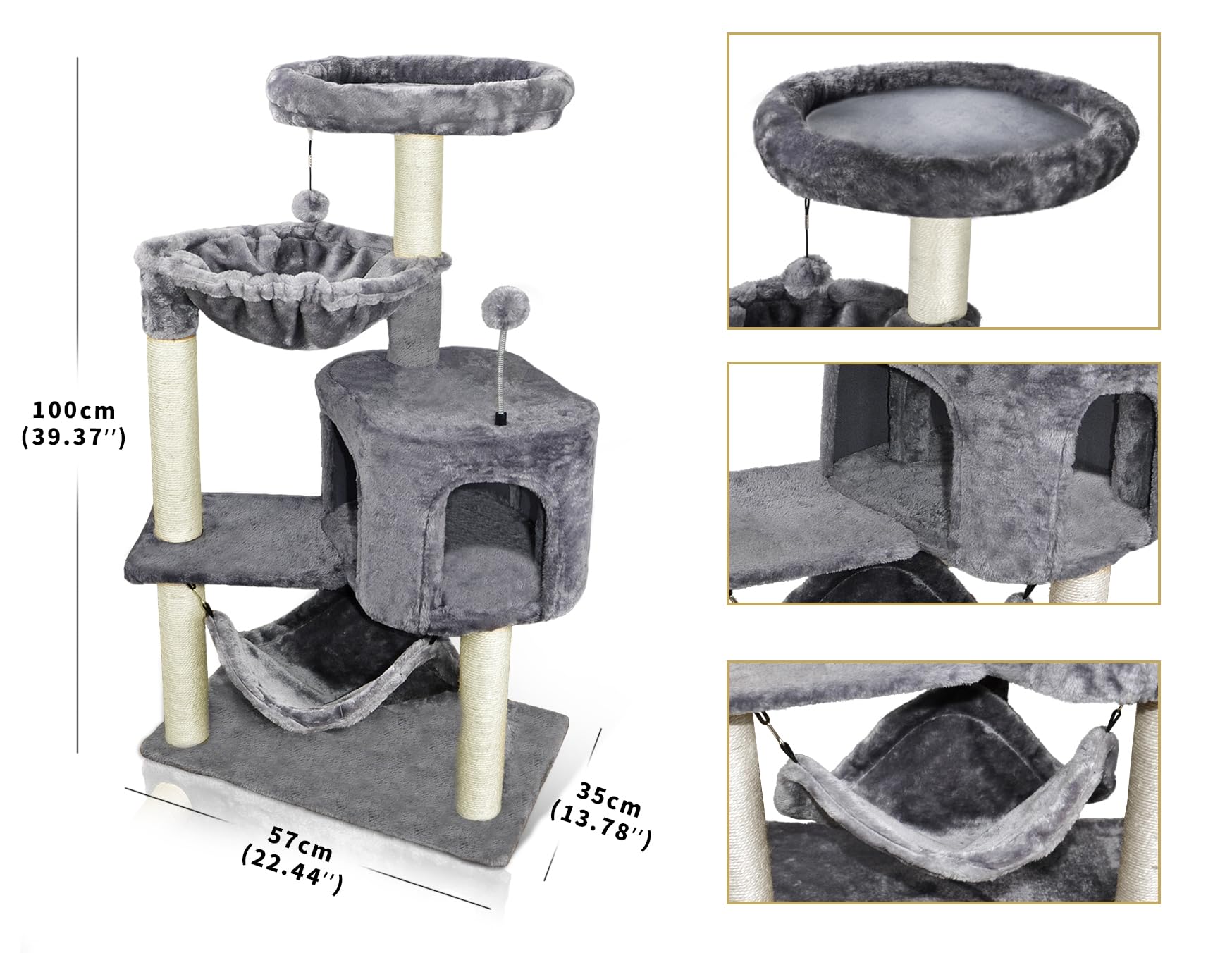 YUNIQUE cat tree hammock delivers a snug resting spot with view options