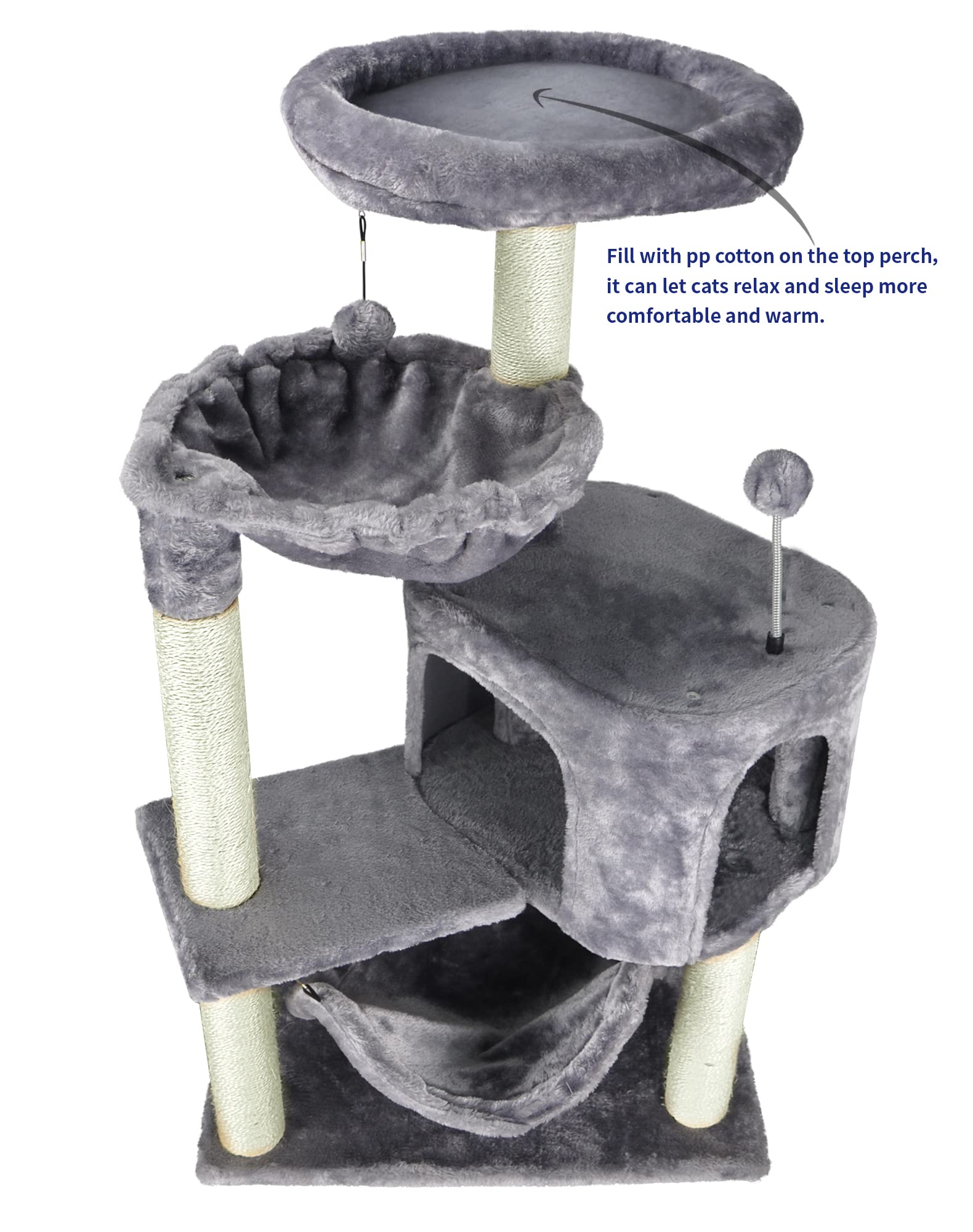 YUNIQUE cat tree natural sisal posts stand up to enthusiastic scratching