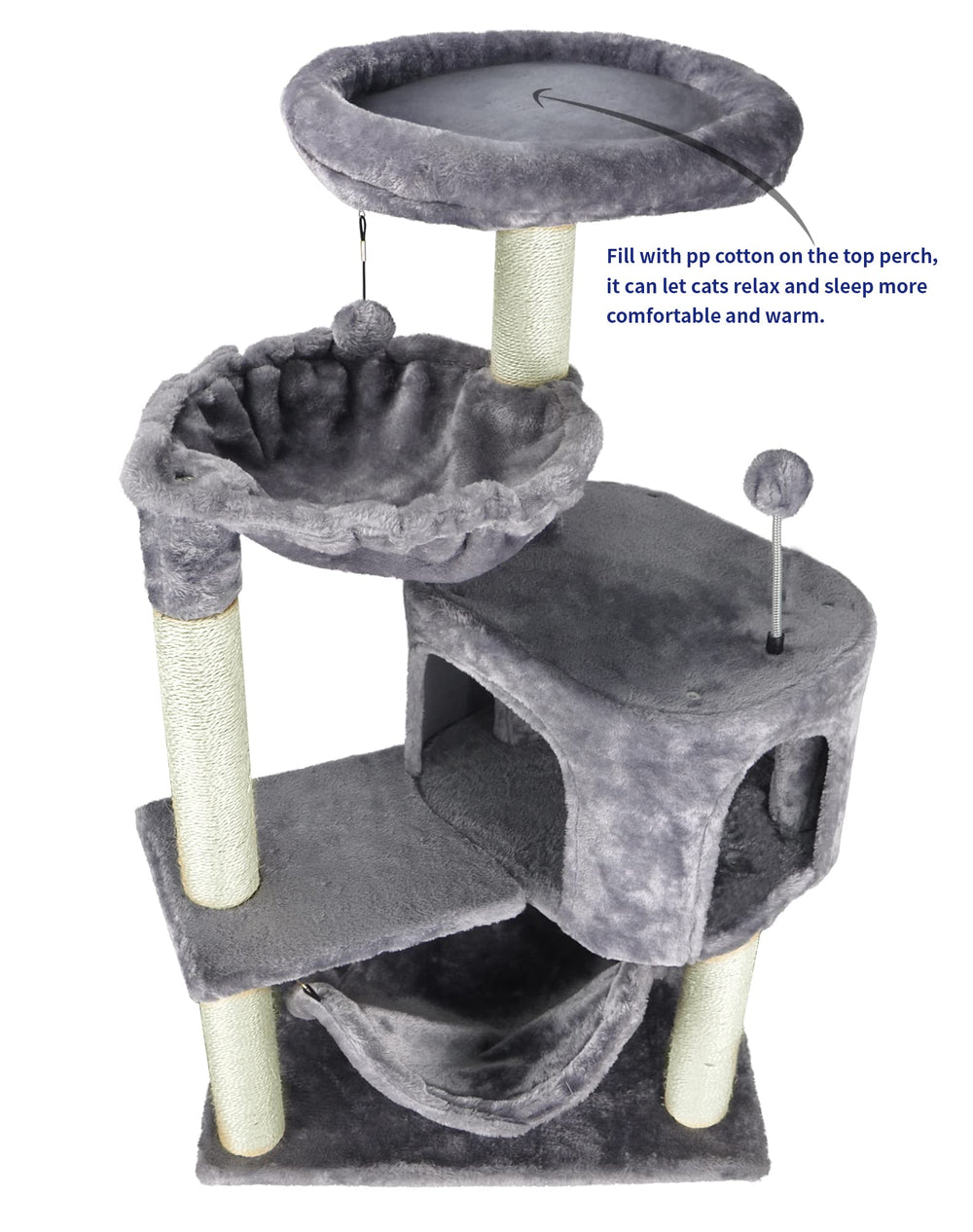 YUNIQUE cat tree natural sisal posts stand up to enthusiastic scratching