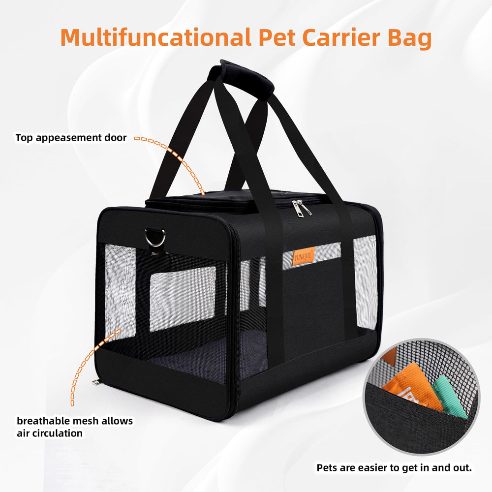 YUNIQUE soft-sided carrier is airline-friendly for many carriers during travel