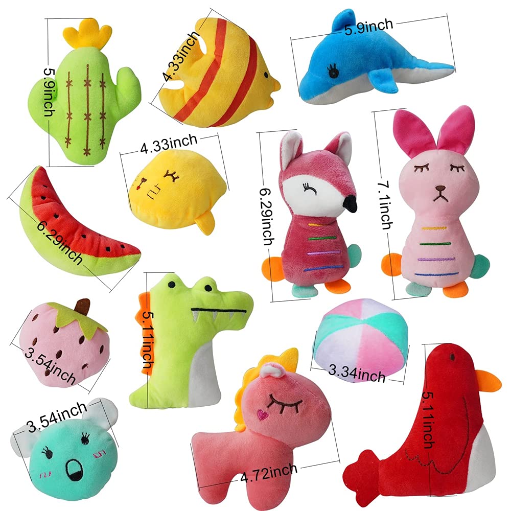YUNKINGDOM bulk 27-pack squeaky plush toys for small dogs