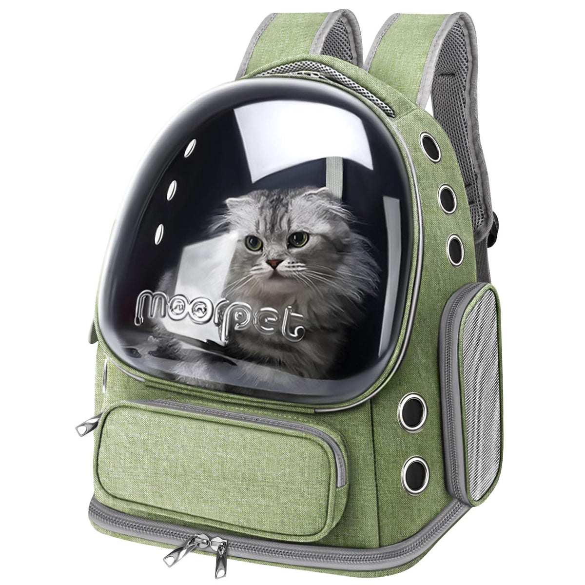 YUNLINLI cat backpack bubble window offers clear visibility for your cat during travel.