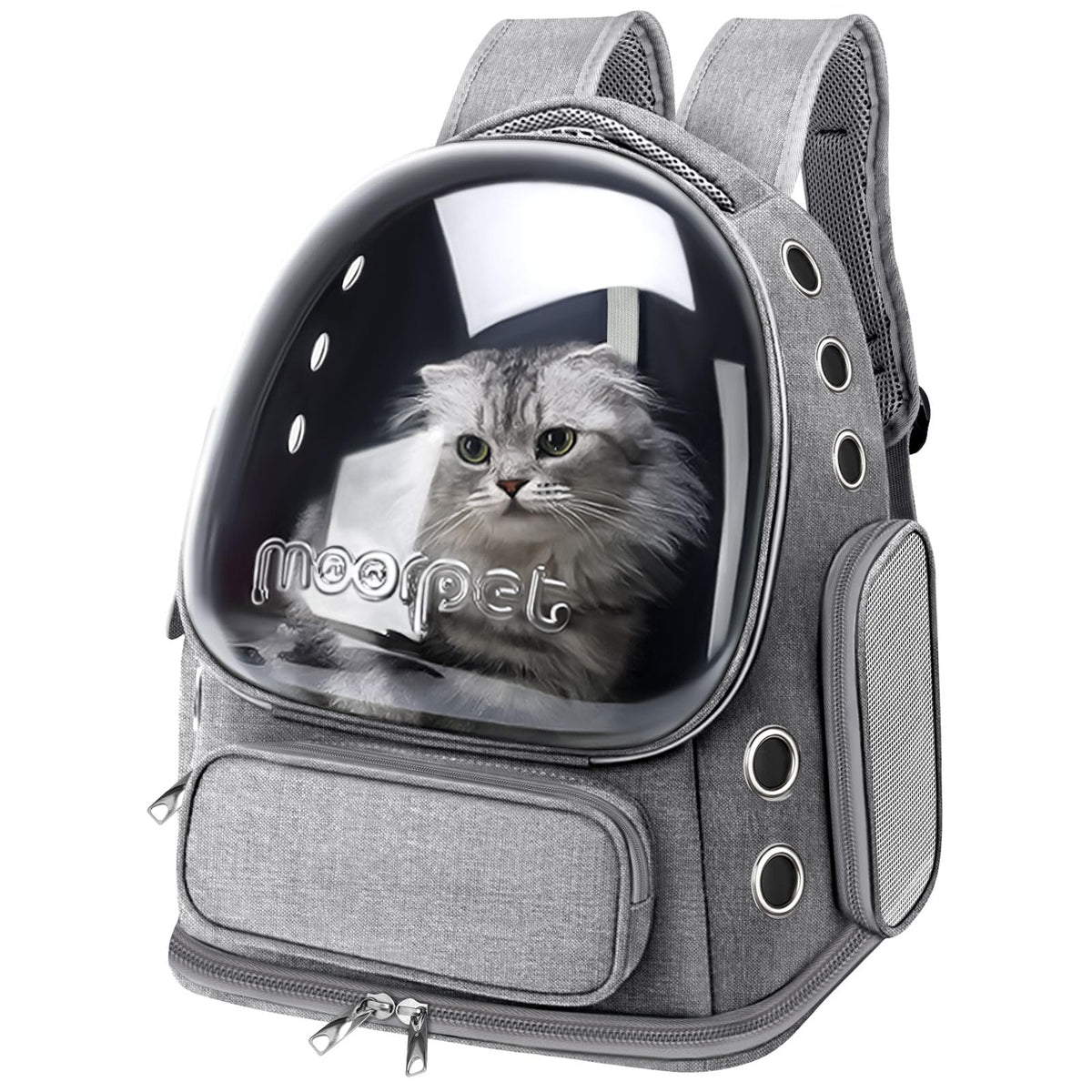 YUNLINLI Cat Backpack Bubble Window shows clear view and airflow during travel.