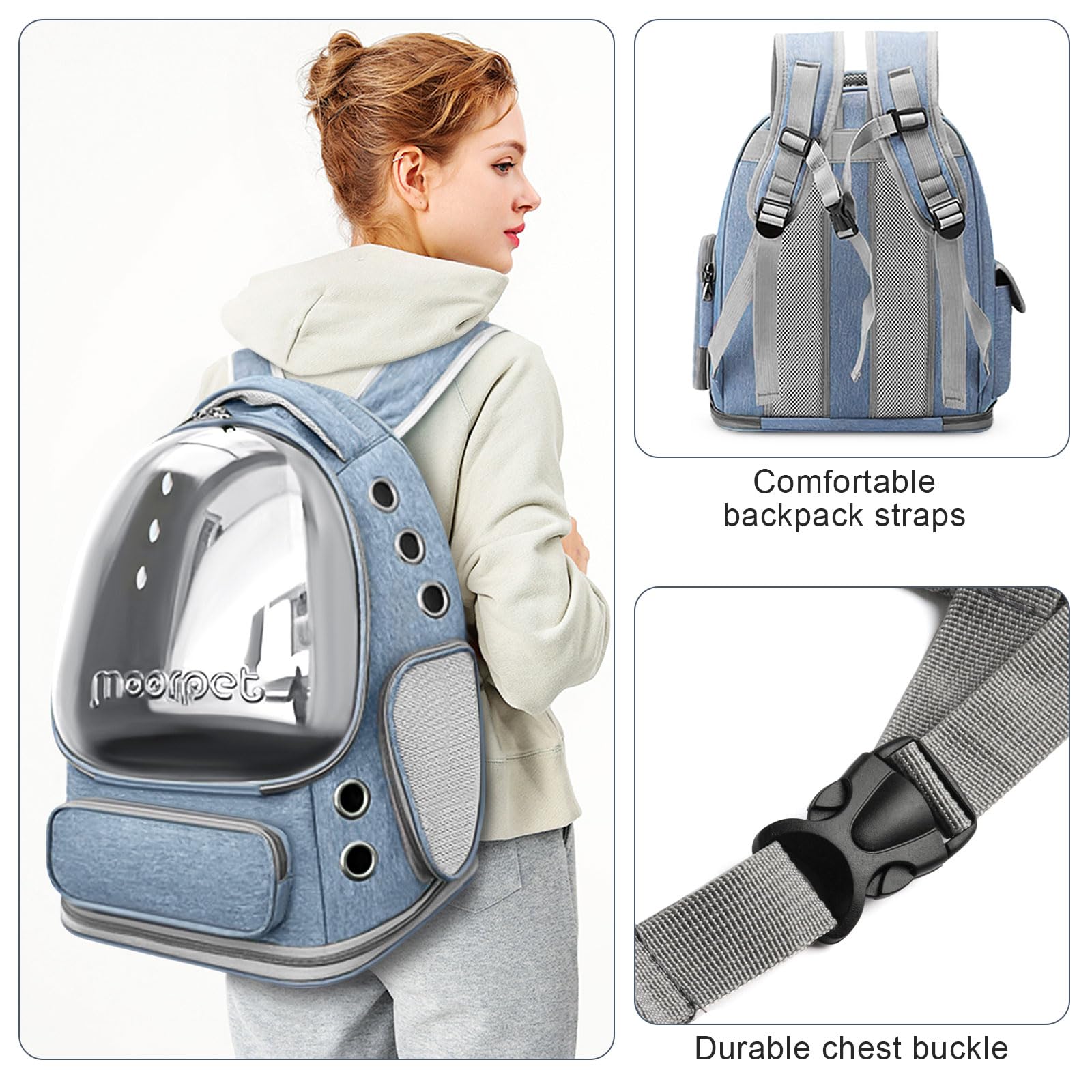 YUNLINLI cat backpack foldable design for easy storage when not in use.