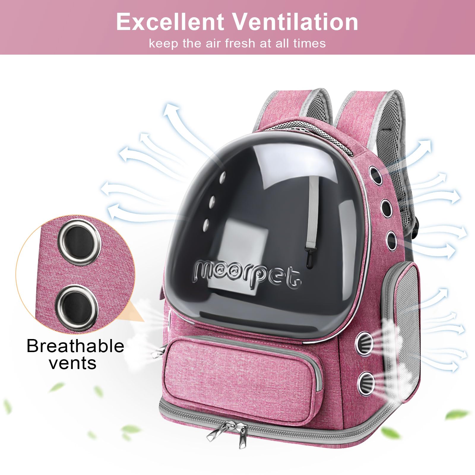 YUNLINLI cat backpack spacious interior supports movement