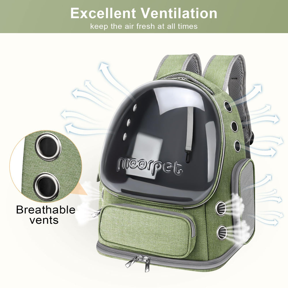 YUNLINLI cat backpack spacious interior allows cats to stretch on adventures.