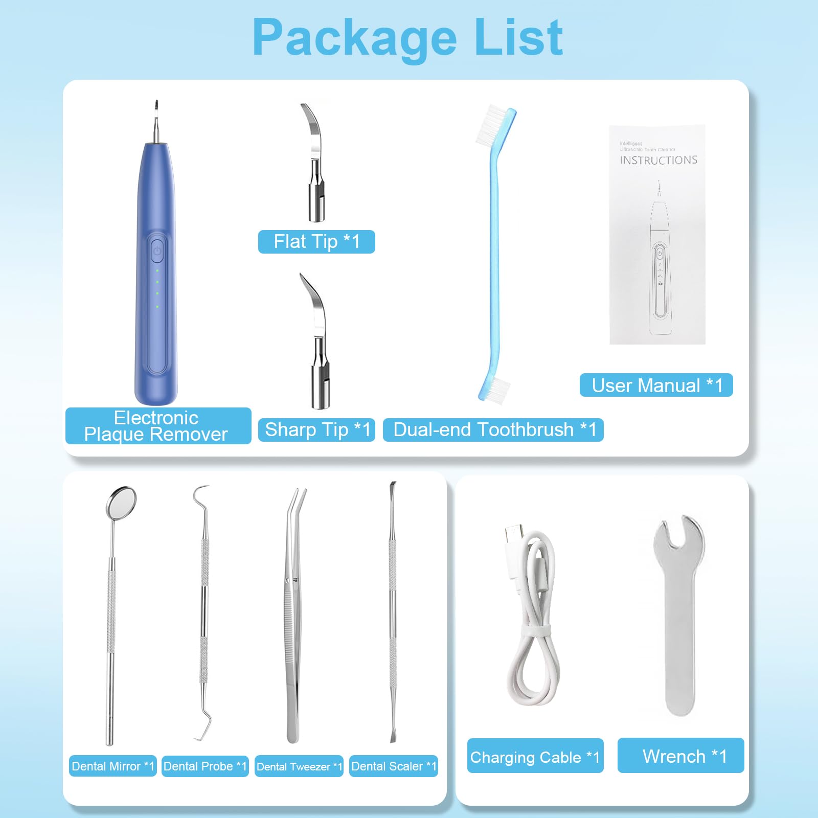 YunLuna dog teeth cleaner with toothbrush head and tartar tool included