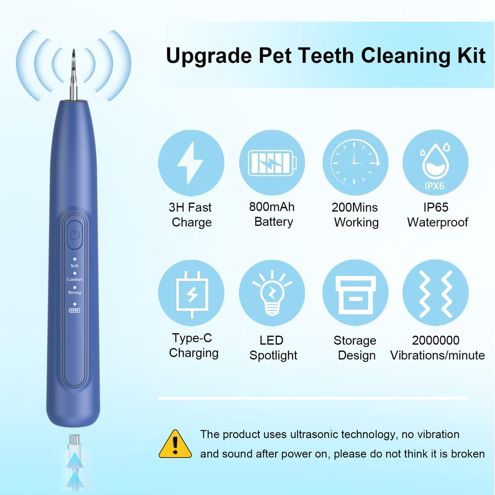 YunLuna ultrasonic pet teeth cleaner with LED light for precise tartar targeting
