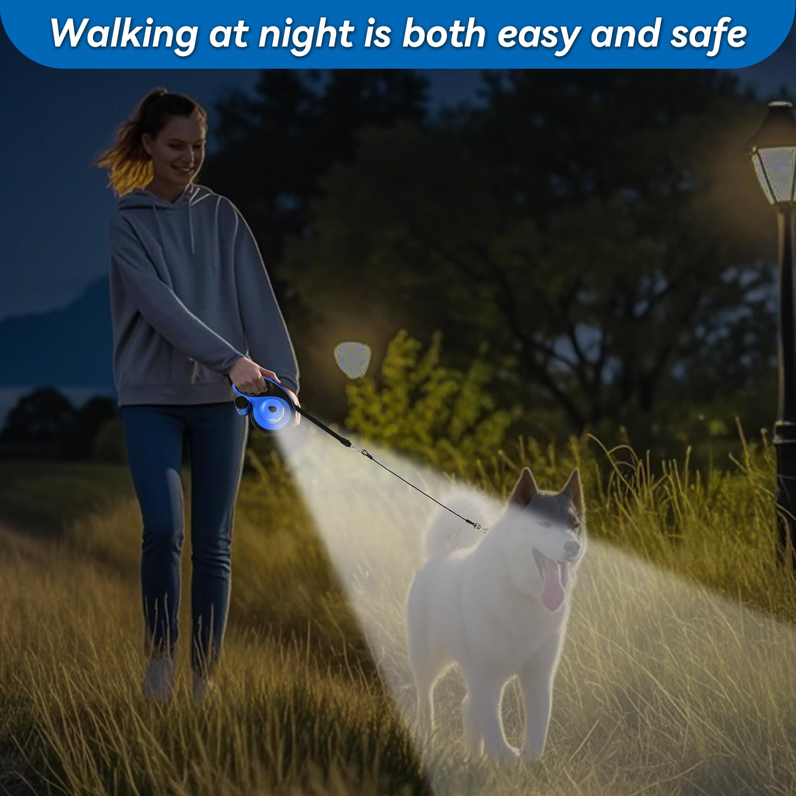 YunoEntona ergonomic TPE handle offers a comfortable grip on long walks