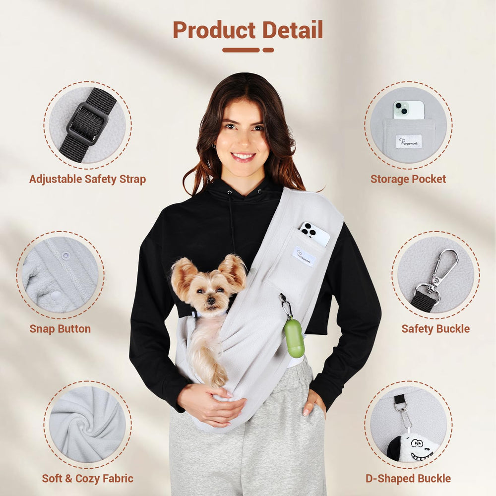 Yunpawpet dog sling hands-free setup supports park trips and city errands