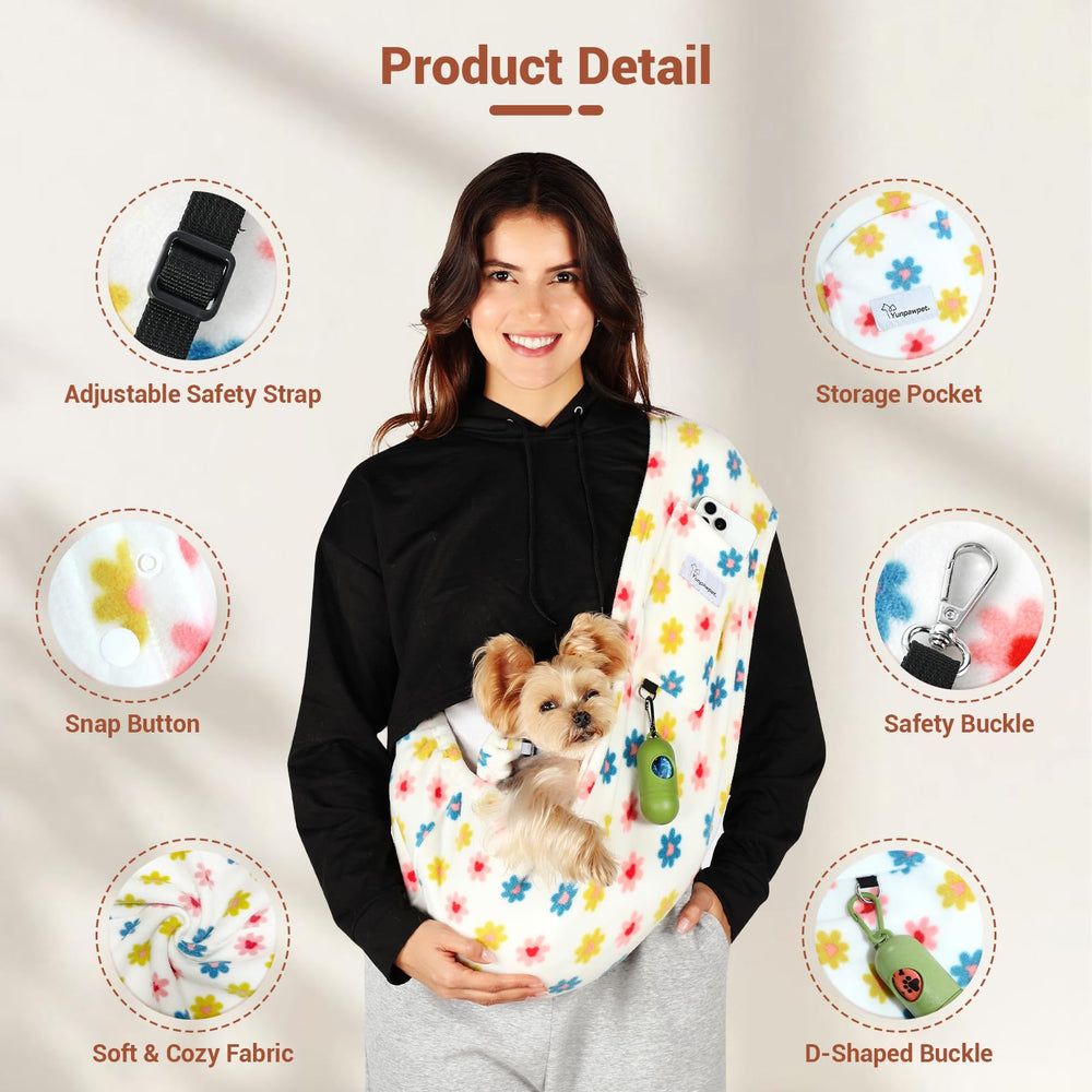 Yunpawpet machine washable sling: easy cleaning after outdoor adventures.