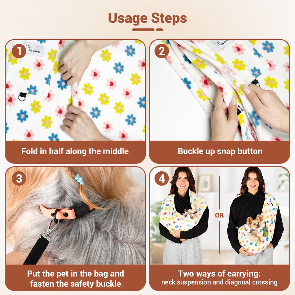 Yunpawpet dog sling machine washable fabric for easy cleanup