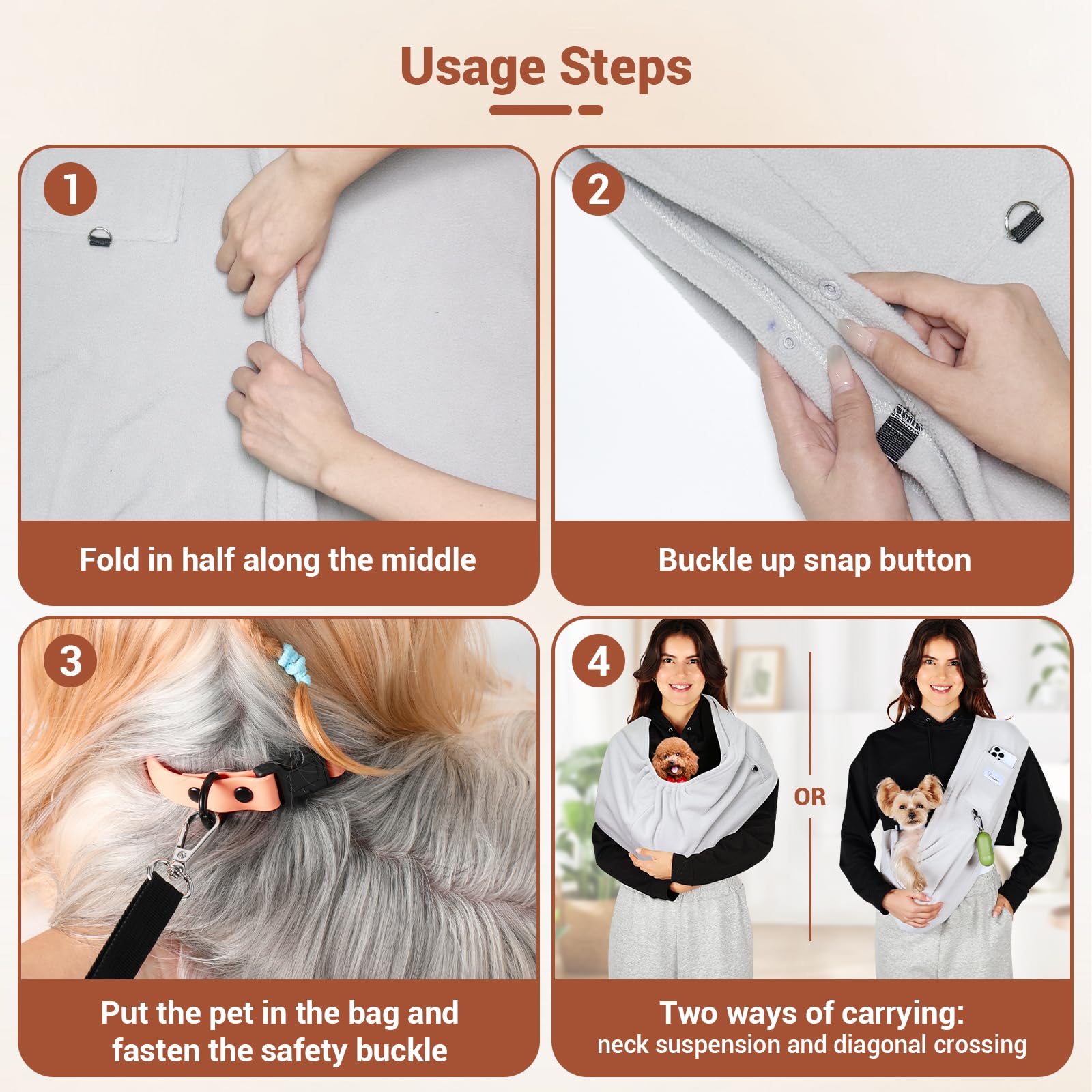 Yunpawpet dog sling suitable for indoor and outdoor family outings