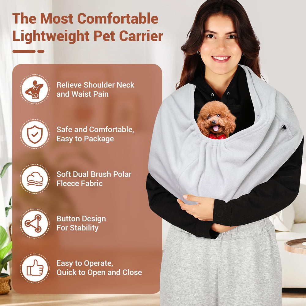 Yunpawpet dog sling safety buckle secure fit for small dogs on the move