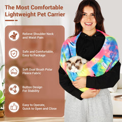 Yunpawpet dog sling safety buckle keeps your small dog secure while walking