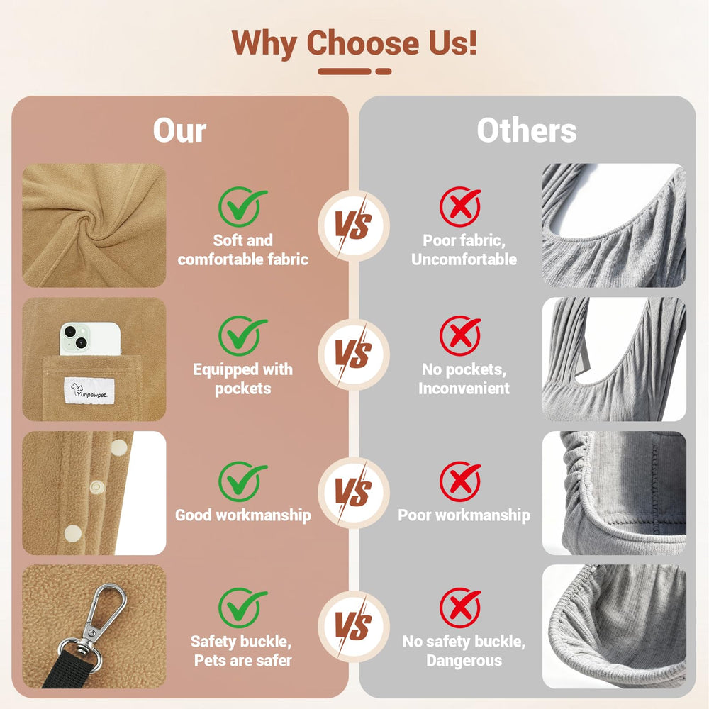 Yunpawpet ergonomic chest carry design distributes weight evenly