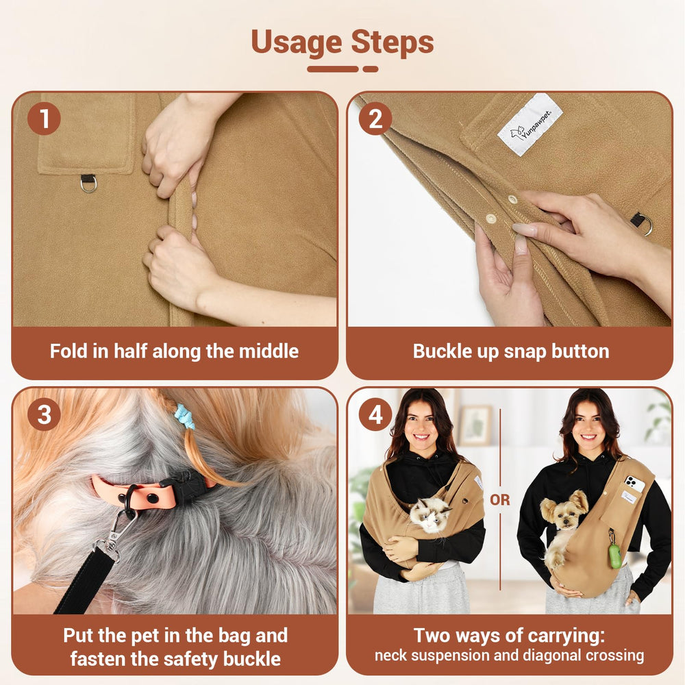 Yunpawpet large khaki sling offers comfortable versatility