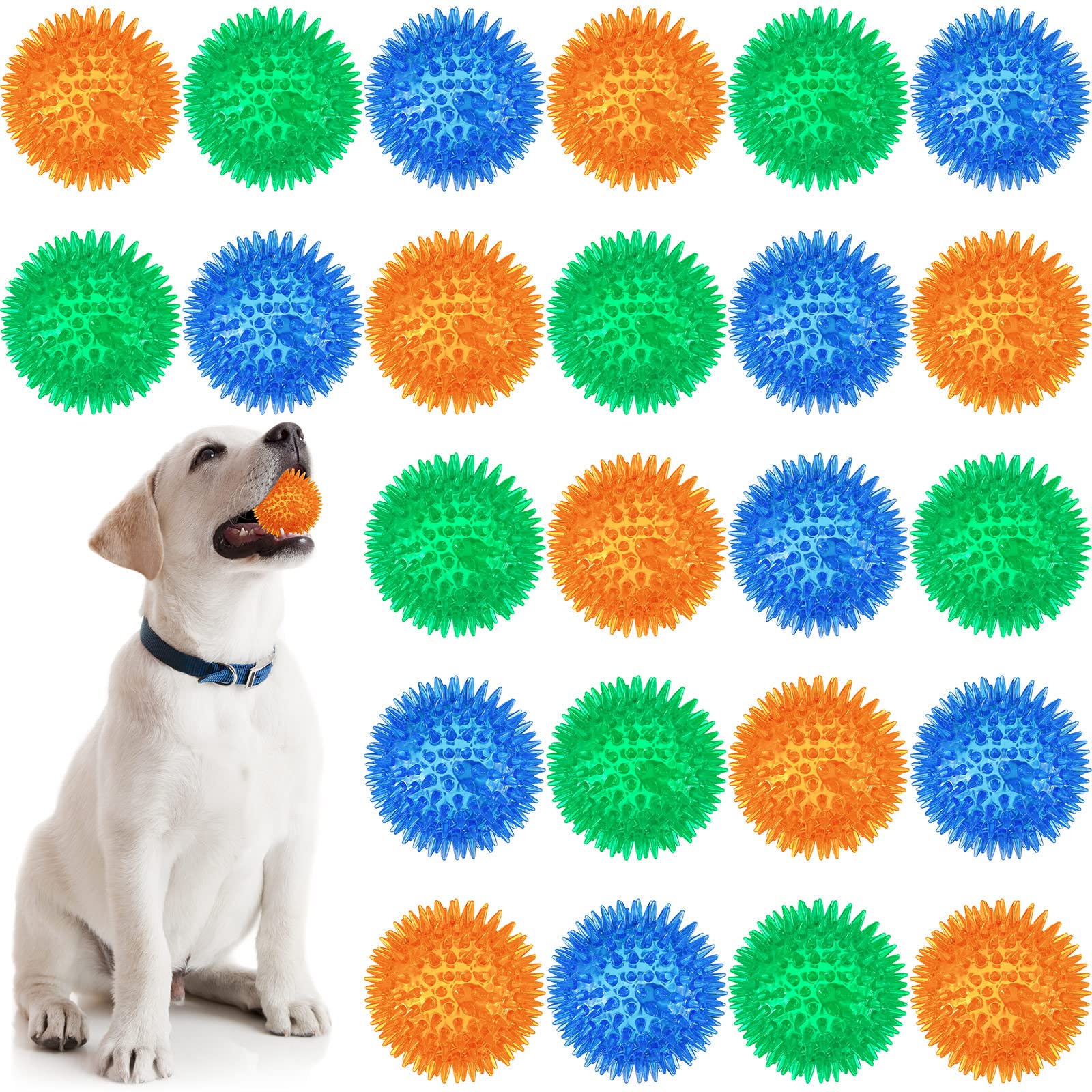 Yunsailing dog ball 2.56 inch blue with spiky texture prompts engaging fetch play.