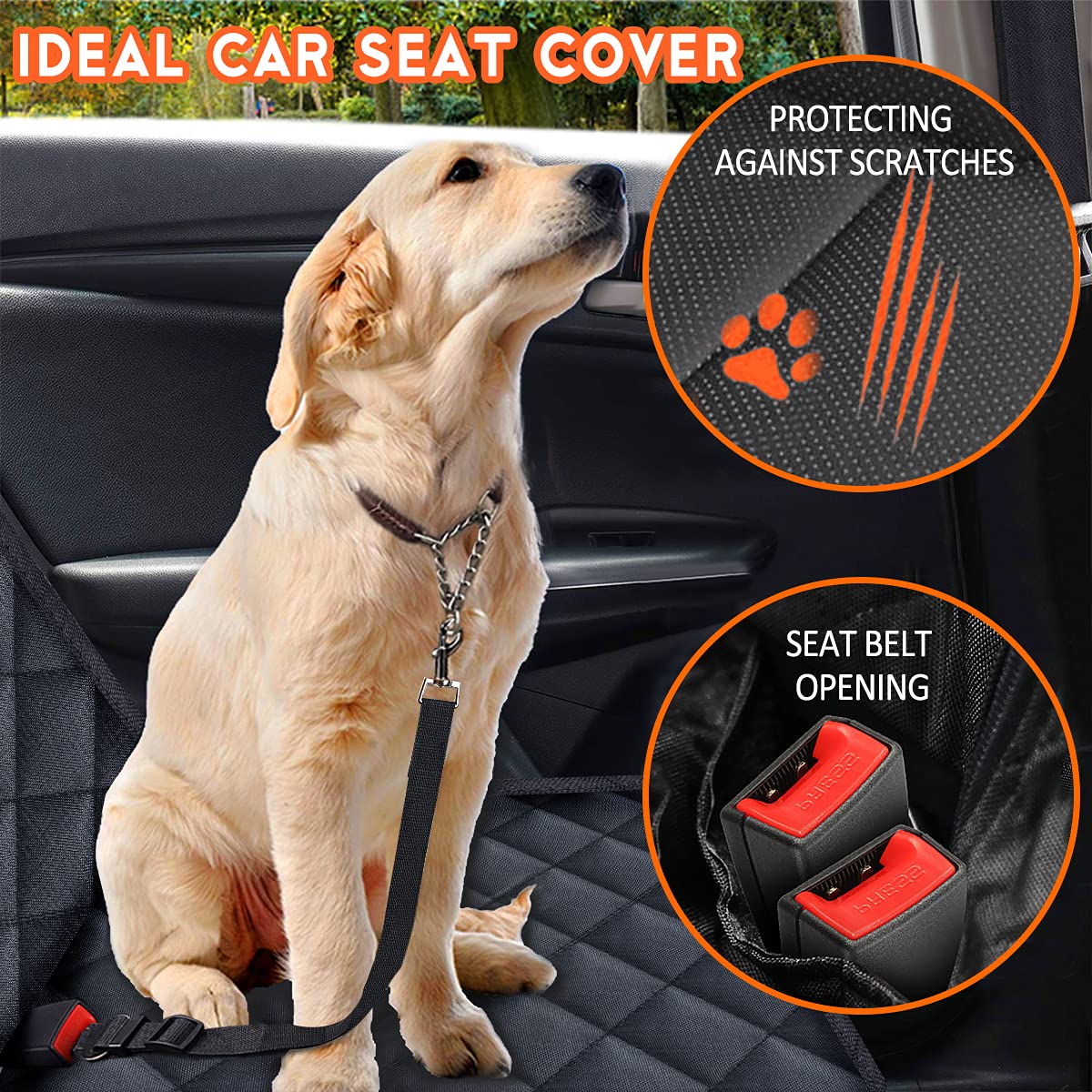 Yuntec back-seat cover is easy to install and machine washable.