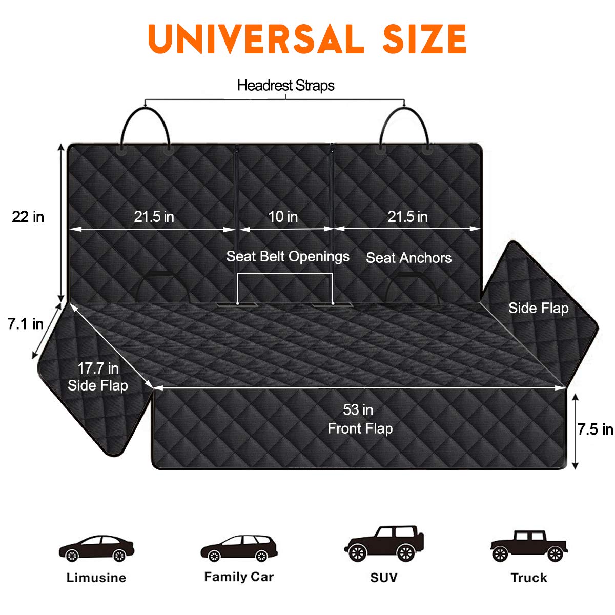 Yuntec non-slip backing and anchors prevent shifting during rides.