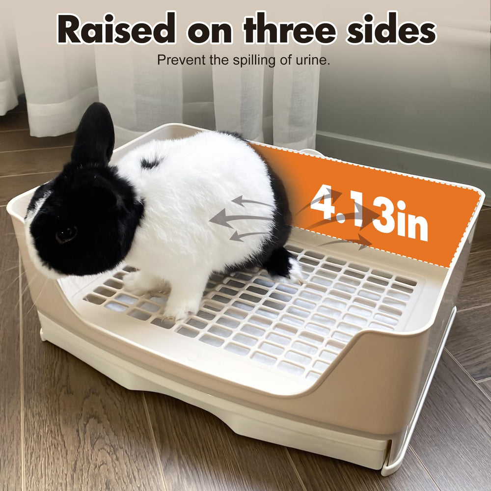 Yuoaes large pet litter box side angle emphasizes high edges for containment.