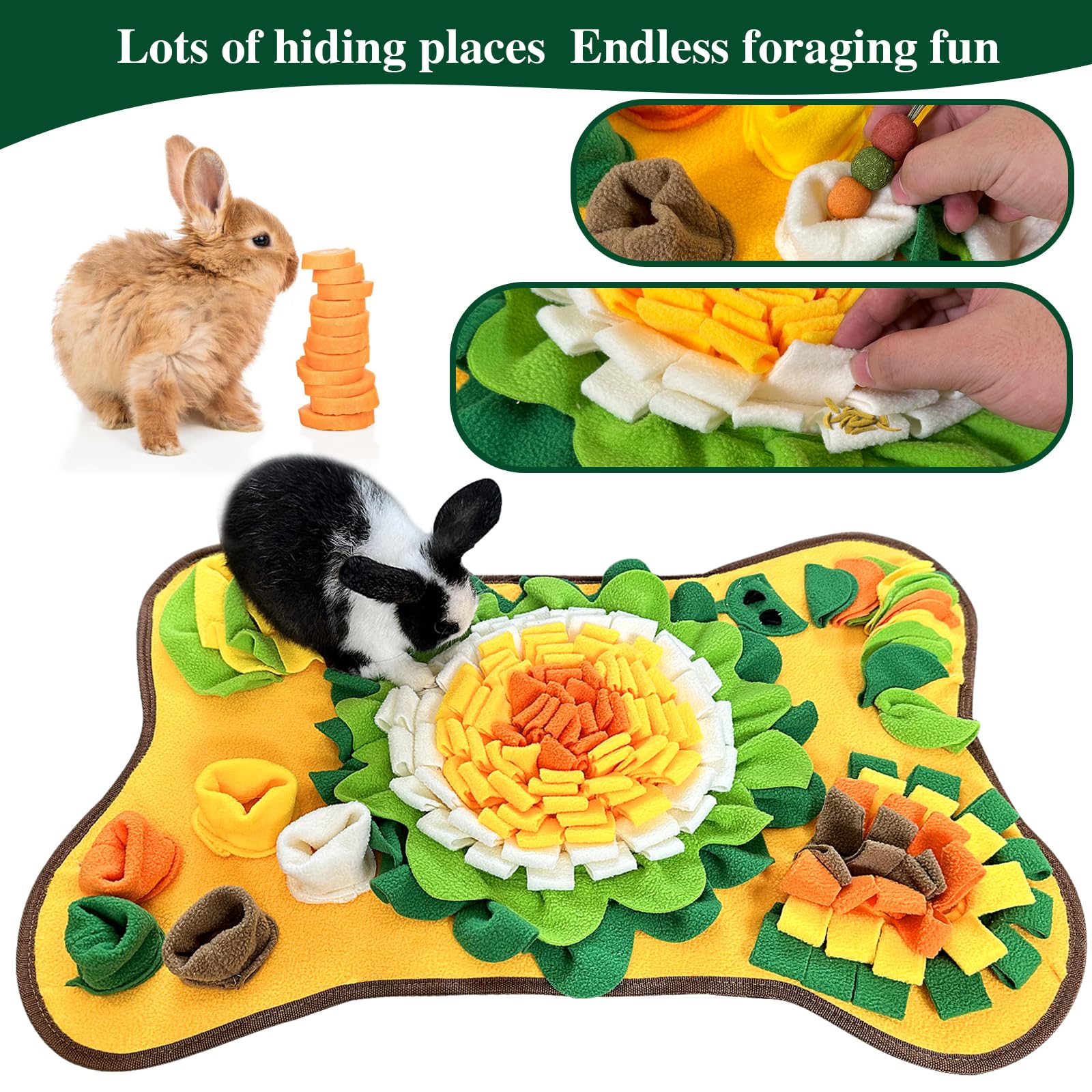 Yuoaes machine-washable snuffle mat easy cleaning and quick drying