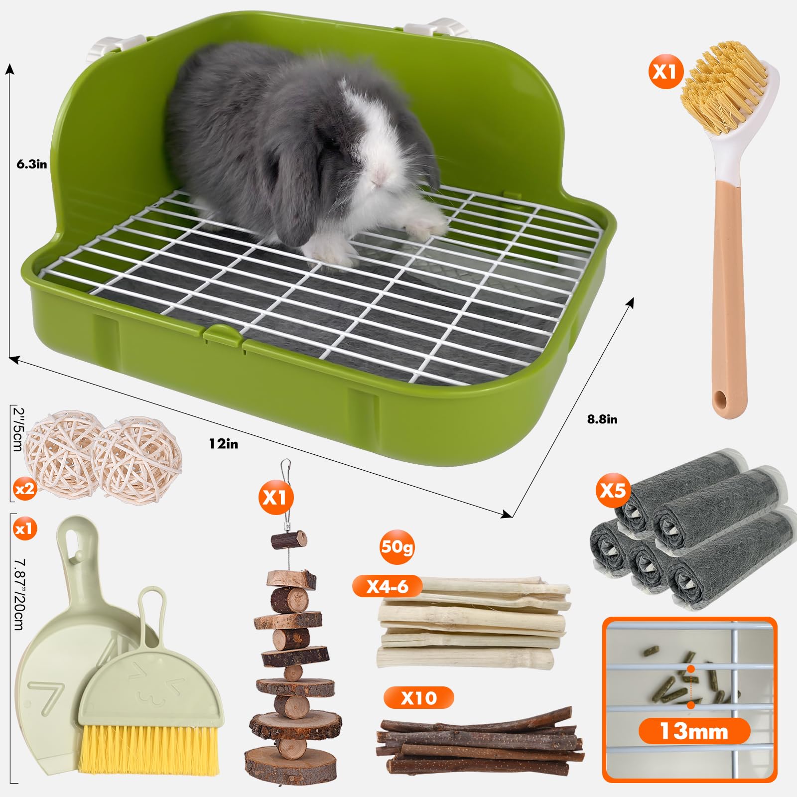 Yuoaes Rabbit Litter Box corner-fit demonstrates secure placement and spill prevention.