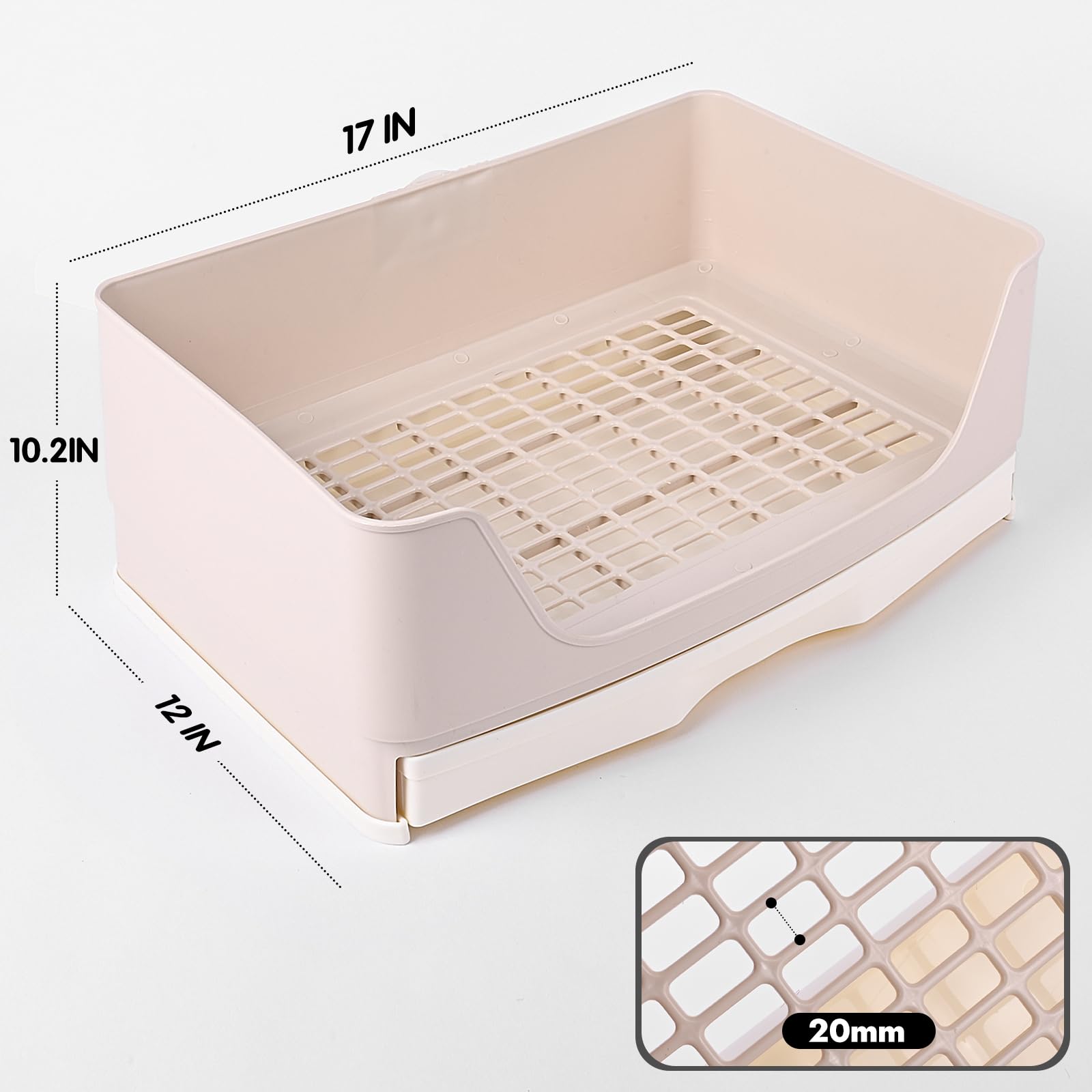 Yuoaes rabbit litter box drawer open demonstrates quick access for cleanup.