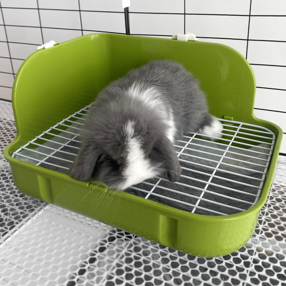 Yuoaes Rabbit Litter Box size-12x9x6-3 inches demonstrates compact fit for small pets.