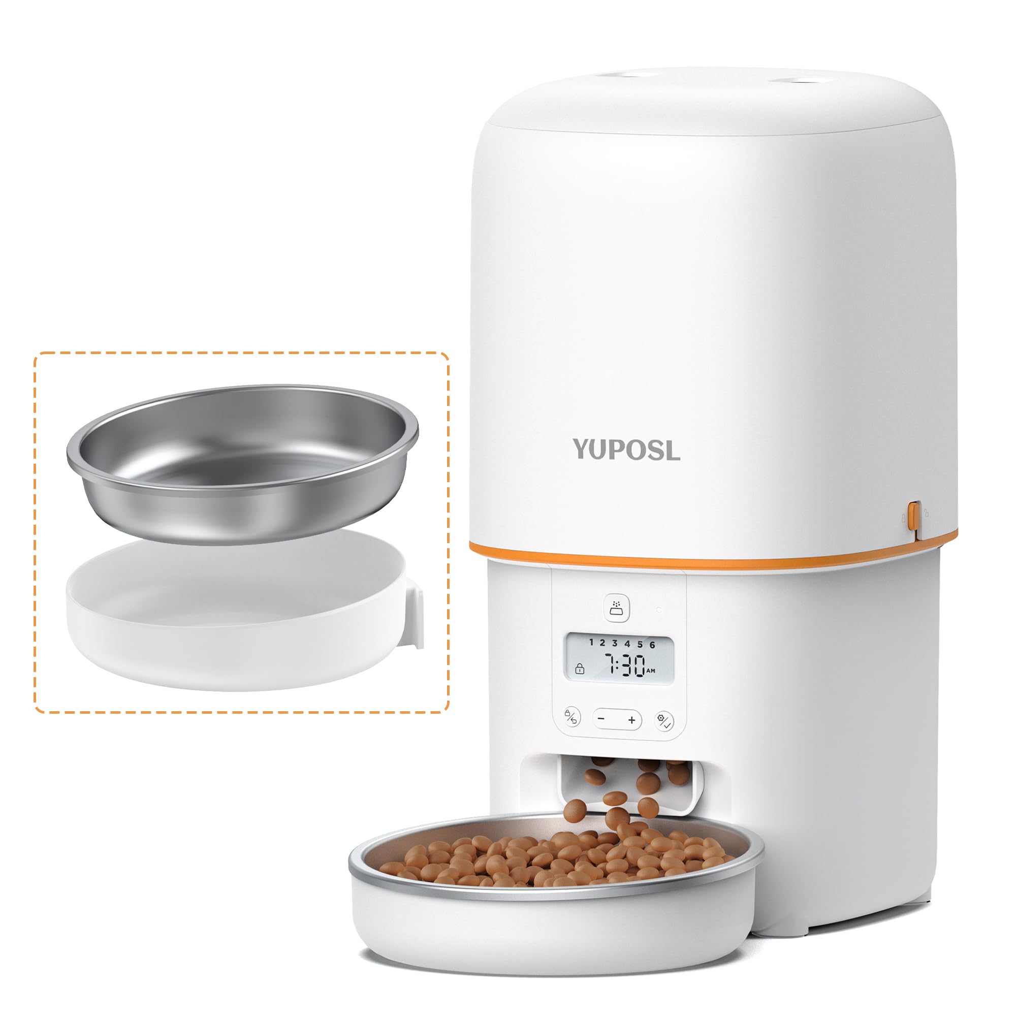 Yuposl Automatic Feeder front view for convenient, scheduled pet meals