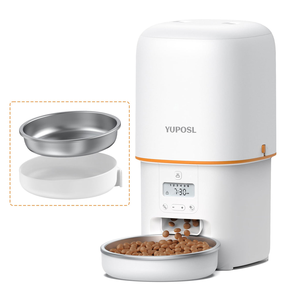 Yuposl Automatic Feeder front view for convenient, scheduled pet meals