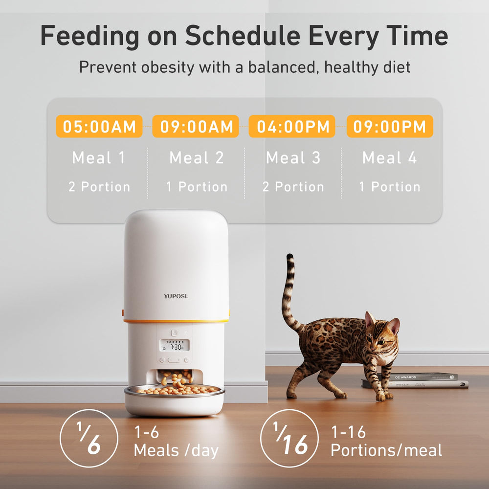 Yuposl feeder LCD panel enables quick, app-free meal setup