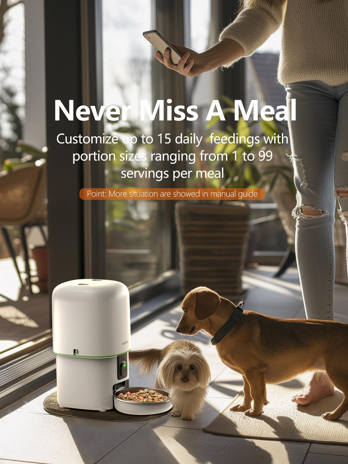 Yuposl cat feeder night vision view enables clear visibility in low light.