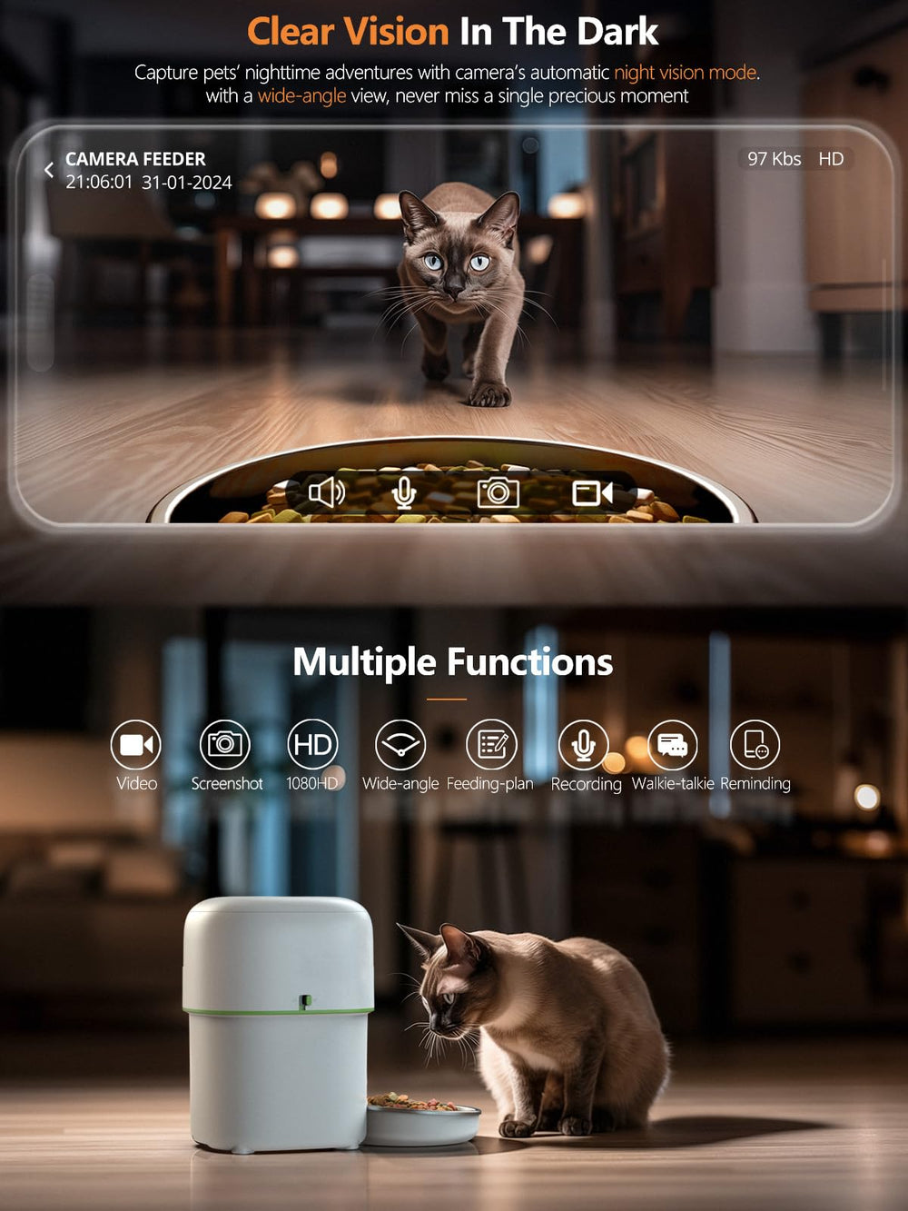 Yuposl wifi enabled feeder supports 5G and 2.4G for flexible remote feeding