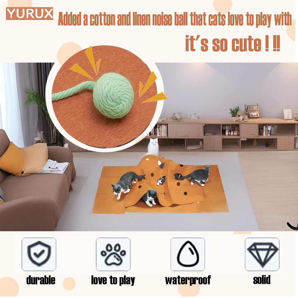 YURUX Cat Play Mat foldable design for quick setup and storage.