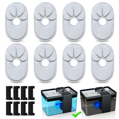 YUSMOO cat water fountain replacement filters—eight-pack for easy maintenance and clean drinking water.