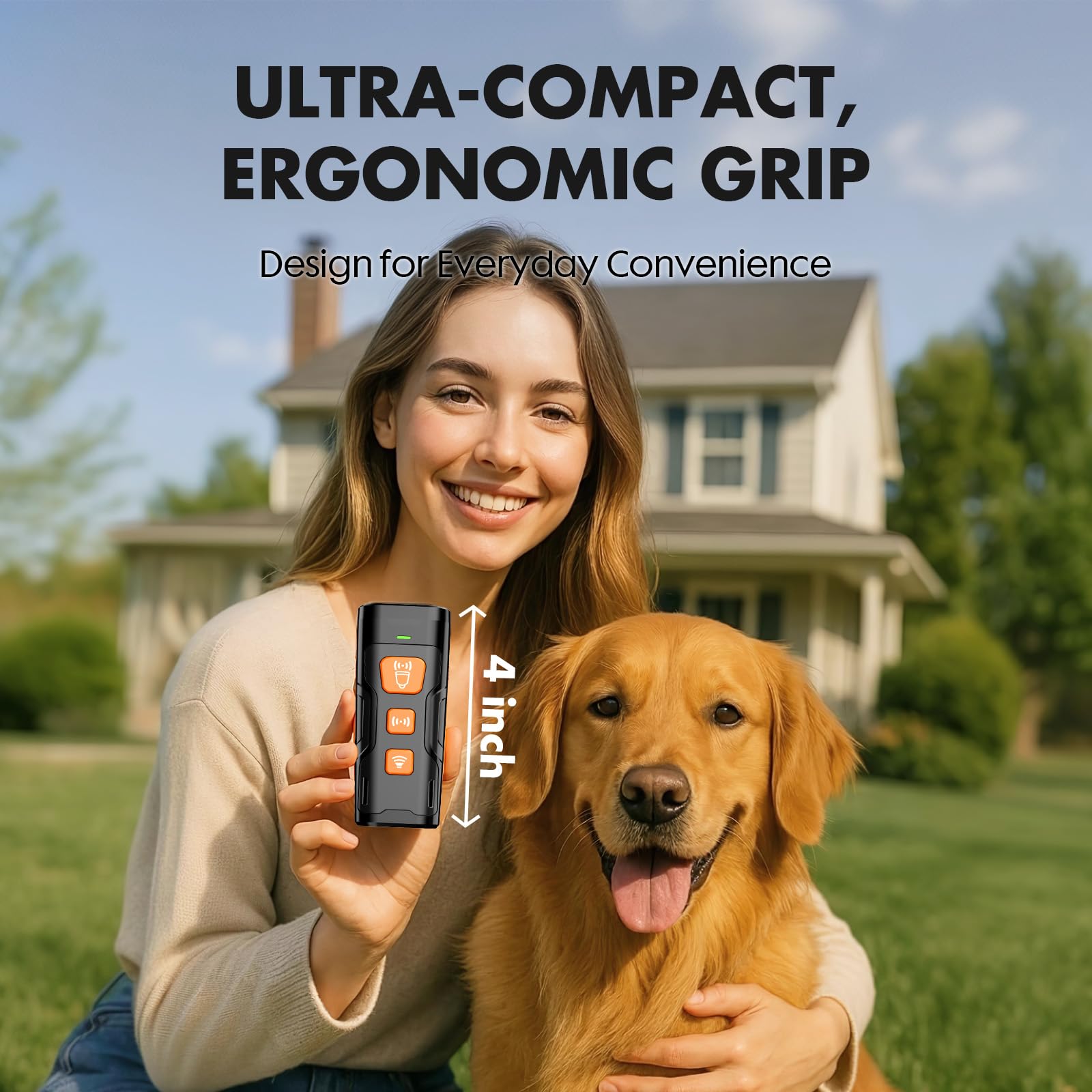 YUYQA dog bark deterrent device compact design fits pockets or bags.
