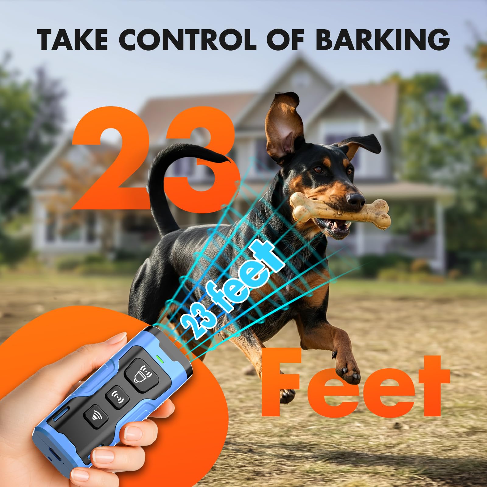 YUYQA Dog Bark Deterrent Device LED flashlight enhances night safety