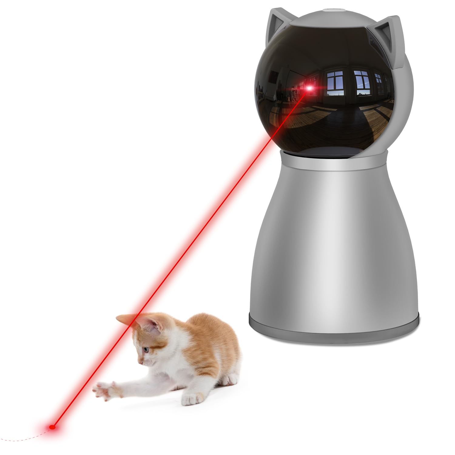 YVE LIFE laser cat toy showing random trajectory for engaging indoor play