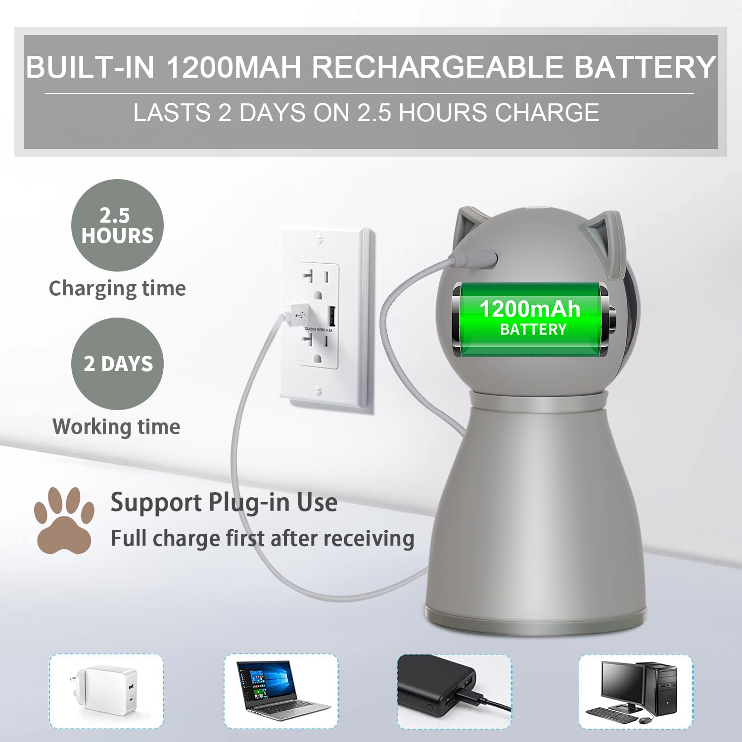 YVE LIFE rechargeable battery powered cat laser for long play sessions