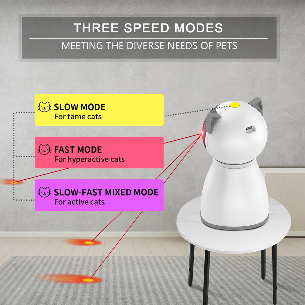 YVE LIFE Laser Toy runs on a silent motor for peaceful homes