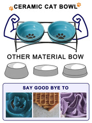 Y YHY ceramic bowls with rubber feet provide stable, spill-free feeding.
